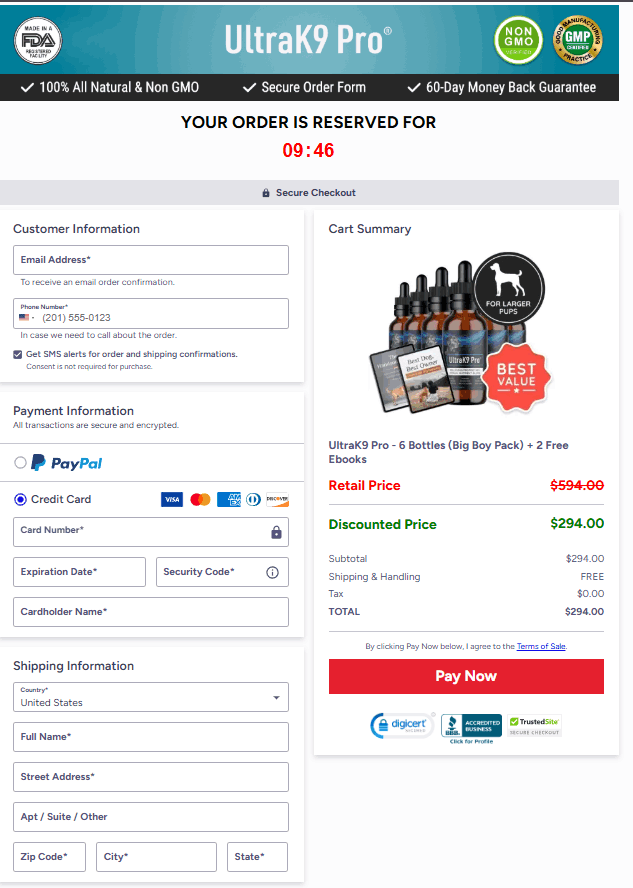 UltraK9 Pro Order Page